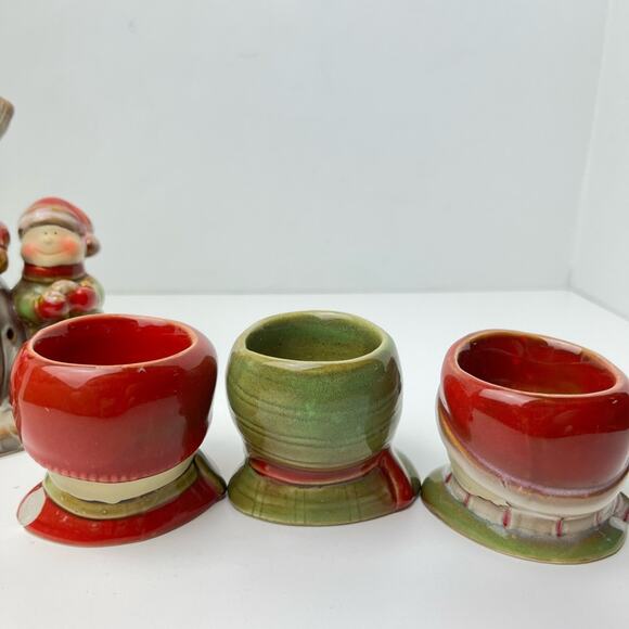 Yankee Candle Snowmen Kids Candle Holder by Ronnie Walter w/ 3 Matching Minis - Picture 4 of 15